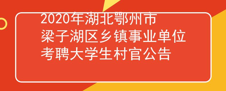 2020年湖北鄂州市梁子湖區(qū)鄉(xiāng)鎮(zhèn)事業(yè)單位考聘大學生村官公告