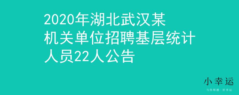 2020年湖北武漢某機關單位招聘基層統(tǒng)計人員22人公告