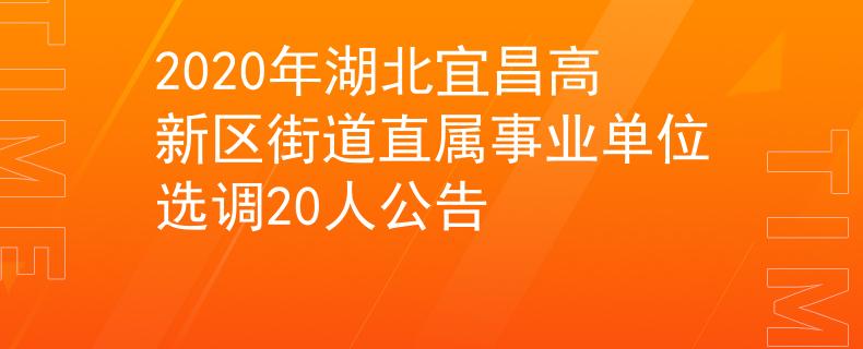 2020年湖北宜昌高新區(qū)街道直屬事業(yè)單位選調(diào)20人公告