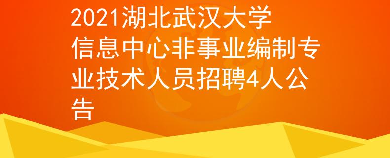2021湖北武漢大學(xué)信息中心非事業(yè)編制專業(yè)技術(shù)人員招聘4人公告