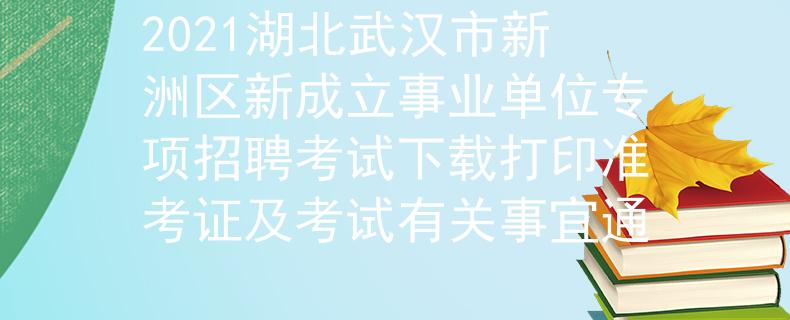 2021湖北武漢市新洲區(qū)新成立事業(yè)單位專項招聘考試下載打印準考證及考試有關事宜通