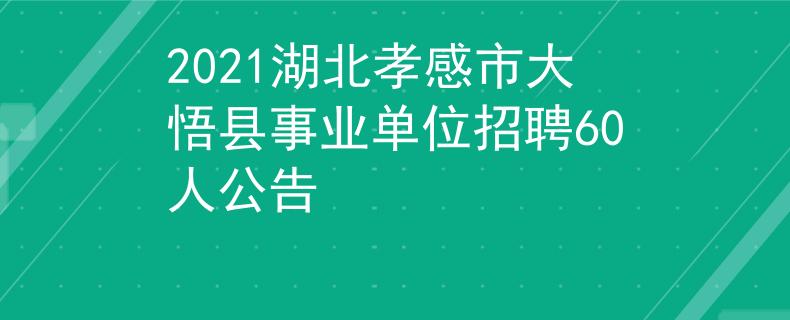 2021湖北孝感市大悟縣事業(yè)單位招聘60人公告