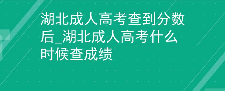湖北成人高考查到分?jǐn)?shù)后_湖北成人高考什么時(shí)候查成績(jī)