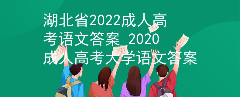 湖北省2022成人高考語文答案_2020成人高考大學(xué)語文答案