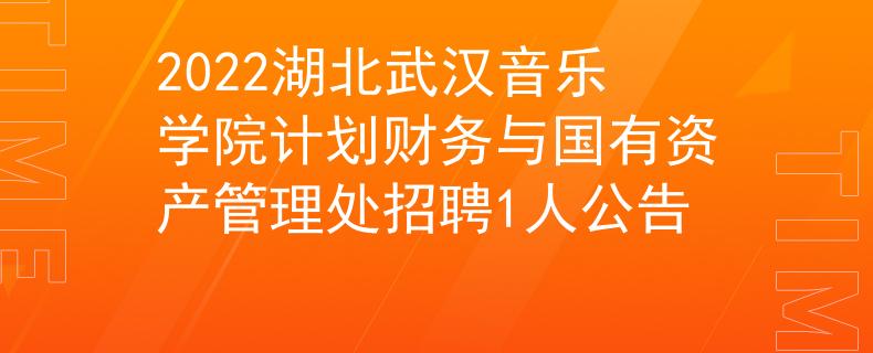 2022湖北武漢音樂學(xué)院計劃財務(wù)與國有資產(chǎn)管理處招聘1人公告