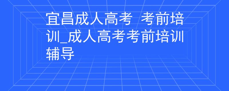 宜昌成人高考 考前培訓_成人高考考前培訓輔導