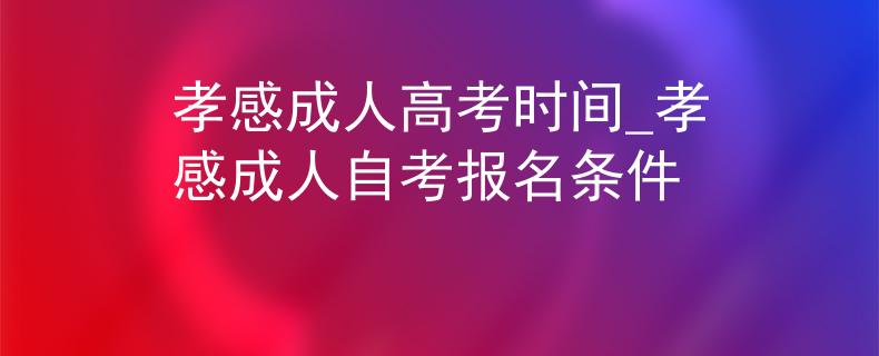 孝感成人高考時間_孝感成人自考報名條件