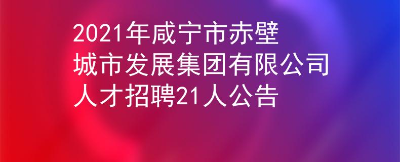2021年咸寧市赤壁城市發(fā)展集團(tuán)有限公司人才招聘21人公告
