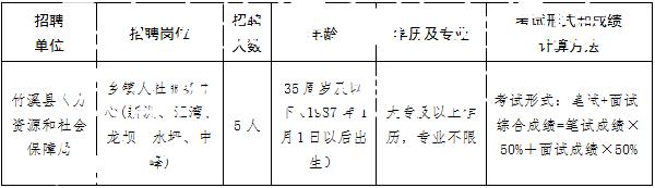2022年十堰市竹溪縣人力資源和社會保障局招聘“以錢養(yǎng)事”人員公告
