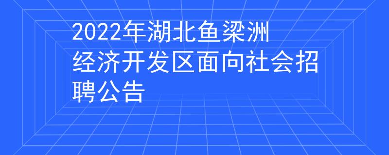 2022年湖北魚梁洲經(jīng)濟開發(fā)區(qū)面向社會招聘公告