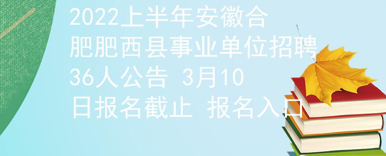 2022上半年安徽合肥肥西縣事業(yè)單位招聘36人公告 3月10日?qǐng)?bào)名截止 報(bào)名入口