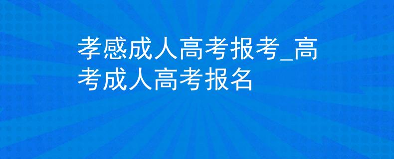 孝感成人高考報考_高考成人高考報名