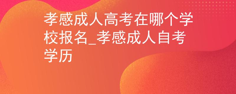 孝感成人高考在哪個(gè)學(xué)校報(bào)名_孝感成人自考學(xué)歷 孝感成人高考在哪個(gè)學(xué)校報(bào)名_孝感成人自考學(xué)歷