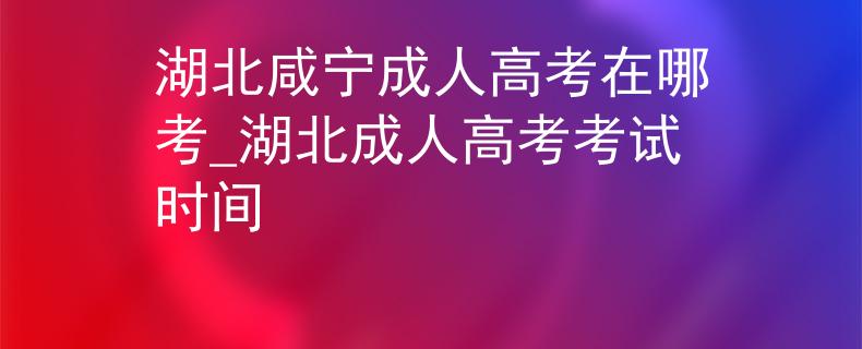 湖北咸寧成人高考在哪考_湖北成人高考考試時間