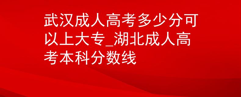 武漢成人高考多少分可以上大專_湖北成人高考本科分數(shù)線