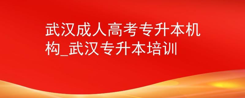 武漢成人高考專升本機(jī)構(gòu)_武漢專升本培訓(xùn)