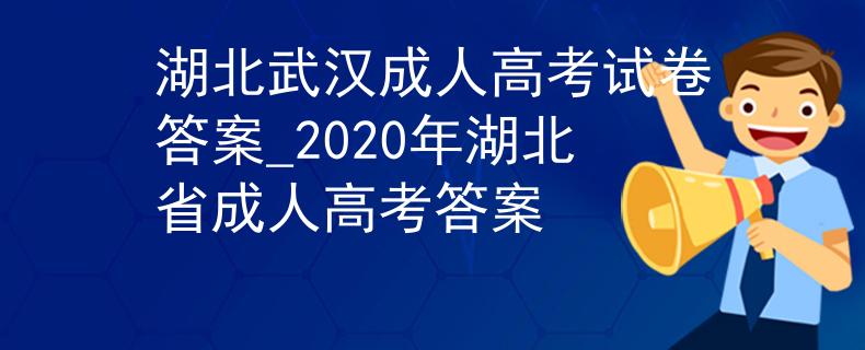 湖北武漢成人高考試卷答案_2020年湖北省成人高考答案